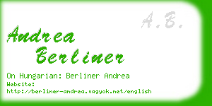 andrea berliner business card